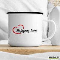 Emaille Tasse Najlepszy Tata Serce 300ml Vintage Emaille Becher