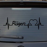 Heckscheibenaufkleber Rügen Herzschlag  ca. 55x16cm