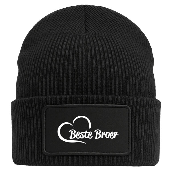 Beanie Beste Broer Hart Black Mütze