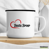 Emaille Tasse Beste Broer Hart 300ml Vintage Emaille Becher