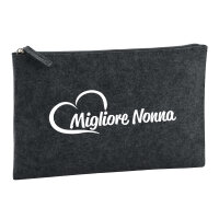 Kulturbeutel Migliore Nonna Cuore 1 Liter Filz Charcoal...