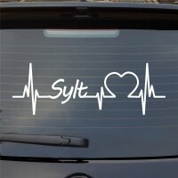 Heckscheibenaufkleber Sylt Herzschlag  ca. 55x20cm