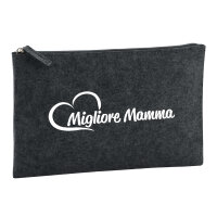 Kulturbeutel Migliore Mamma Cuore 1 Liter Filz Charcoal...