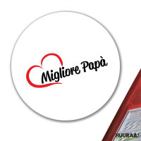 Aufkleber Migliore Papà Cuore 10cm Sticker
