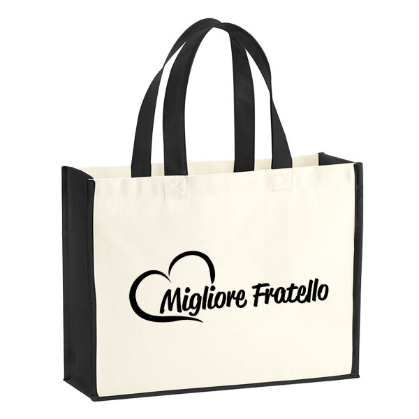 Jutetasche Migliore Fratello Cuore 21 Liter Black