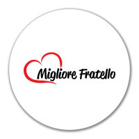 Aufkleber Migliore Fratello Cuore 10cm Sticker