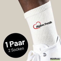 Socken Migliore Fratello Cuore Größe 37/46 White Motiv Tennissocken