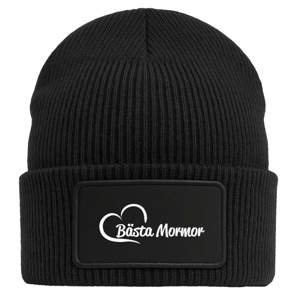Beanie Bästa Mormor Hjärta Black Mütze