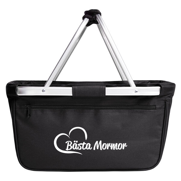 Einkaufskorb faltbar Bästa Mormor Hjärta 20 Liter Tragekorb Black