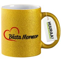 Glitzertasse Bästa Mormor Hjärta 330ml