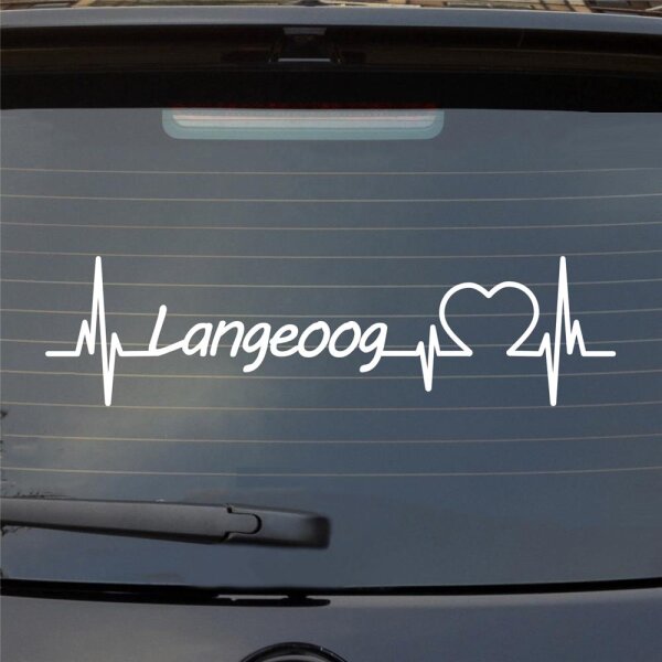 Heckscheibenaufkleber Langeoog Herzschlag  ca. 55x20cm