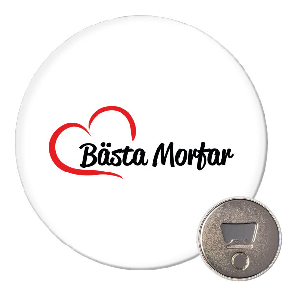 Magnet Bästa Morfar Hjärta 59mm Kühlschrankmagnet Flaschenöffner