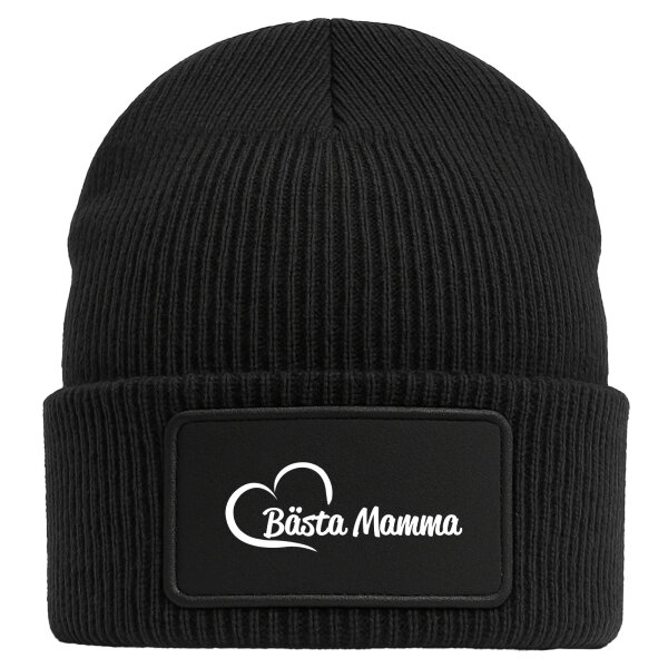 Beanie Bästa Mamma Hjärta Black Mütze