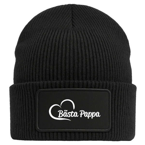 Beanie Bästa Pappa Hjärta Black Mütze