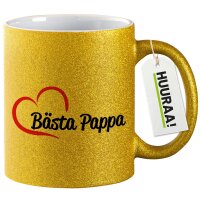 Glitzertasse Bästa Pappa Hjärta 330ml