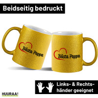 Glitzertasse Bästa Pappa Hjärta 330ml