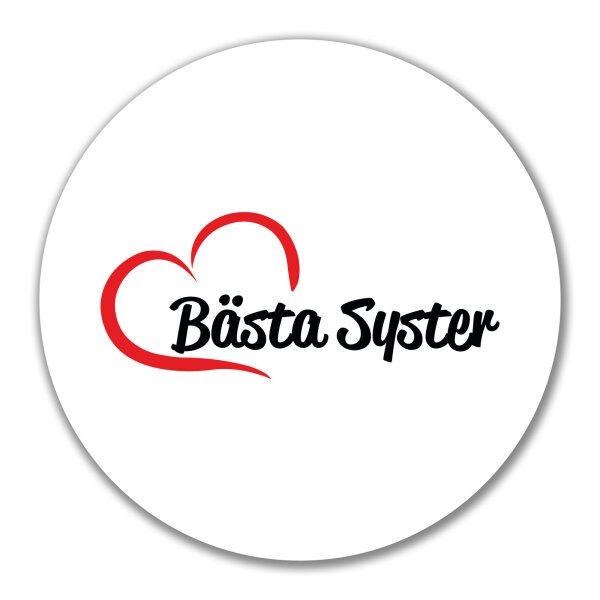 Aufkleber Bästa Syster Hjärta 10cm Sticker