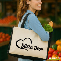 Jutetasche Bästa Bror Hjärta 21 Liter Black