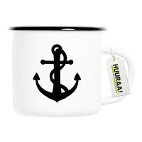 Emaille Tasse Anker Ankor 300ml Vintage Emaille Becher