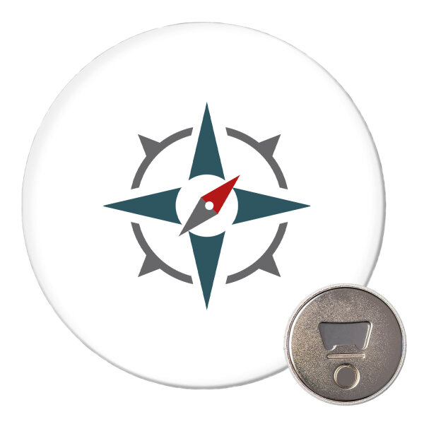 Magnet Kompass Bussole 59mm Kühlschrankmagnet Flaschenöffner