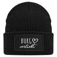 Beanie mit Patch Burg verliebt Black