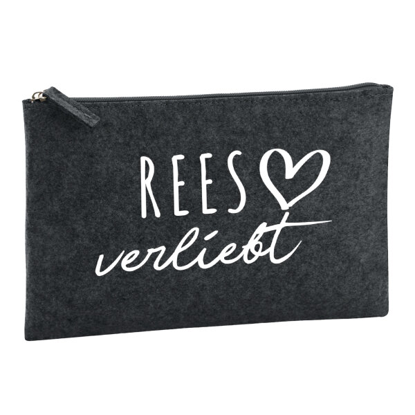 Kulturbeutel Rees verliebt 1 Liter Filz Charcoal Kosmetiktasche