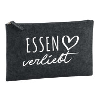 Kulturbeutel Essen verliebt 1 Liter Filz Charcoal...
