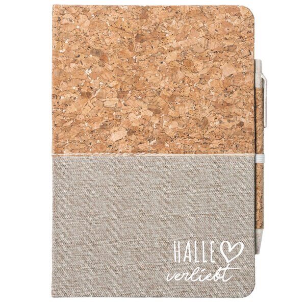 Notizbuch A5 Halle verliebt 80 Blatt inkl. Kugelschreiber