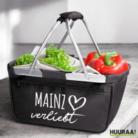 Einkaufskorb faltbar Mainz verliebt 20 Liter Tragekorb Black