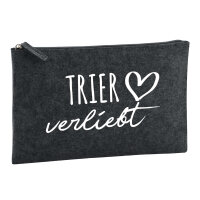 Kulturbeutel Trier verliebt 1 Liter Filz Charcoal...