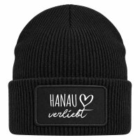 Beanie mit Patch Hanau verliebt Black