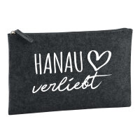 Kulturbeutel Hanau verliebt 1 Liter Filz Charcoal Kosmetiktasche