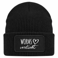 Beanie mit Patch Worms verliebt Black