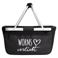 Einkaufskorb faltbar Worms verliebt 20 Liter Tragekorb Black