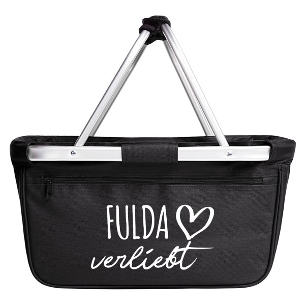 Einkaufskorb faltbar Fulda verliebt 20 Liter Tragekorb Black