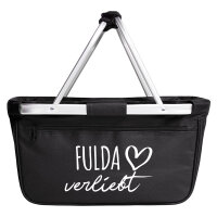 Einkaufskorb faltbar Fulda verliebt 20 Liter Tragekorb Black