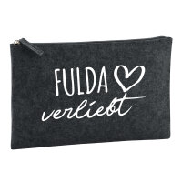 Kulturbeutel Fulda verliebt 1 Liter Filz Charcoal...