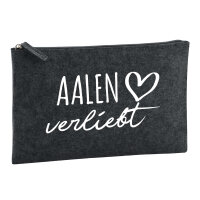 Kulturbeutel Aalen verliebt 1 Liter Filz Charcoal...