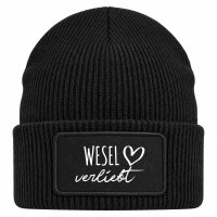 Beanie mit Patch Wesel verliebt Black