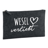 Kulturbeutel Wesel verliebt 1 Liter Filz Charcoal Kosmetiktasche