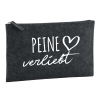 Kulturbeutel Peine verliebt 1 Liter Filz Charcoal Kosmetiktasche