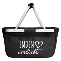 Einkaufskorb faltbar Emden verliebt 20 Liter Tragekorb Black