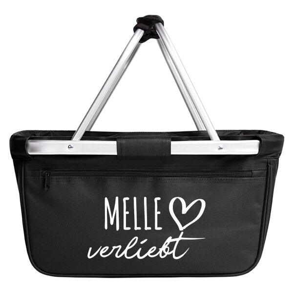 Einkaufskorb faltbar Melle verliebt 20 Liter Tragekorb Black