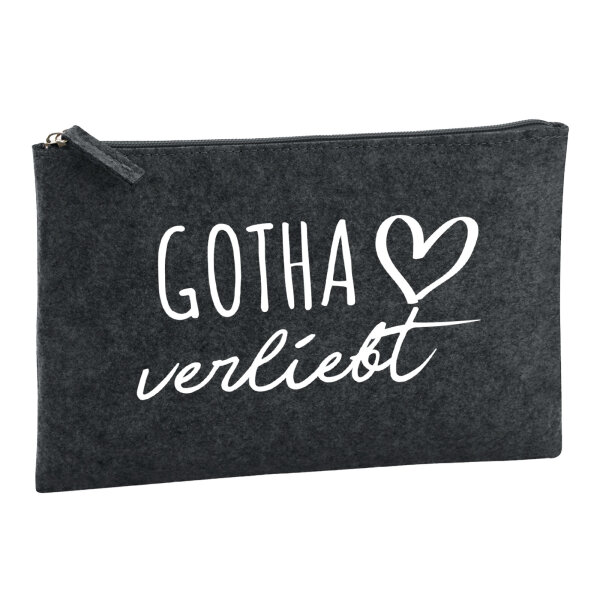 Kulturbeutel Gotha verliebt 1 Liter Filz Charcoal Kosmetiktasche