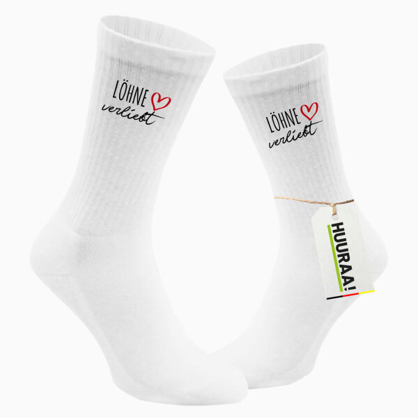 Socken Löhne verliebt Größe 37/46 White Motiv Tennissocken