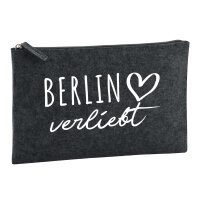 Kulturbeutel Berlin verliebt 1 Liter Filz Charcoal...