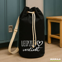 Seesack Leipzig verliebt 20 Liter Rucksack Black