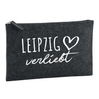 Kulturbeutel Leipzig verliebt 1 Liter Filz Charcoal...