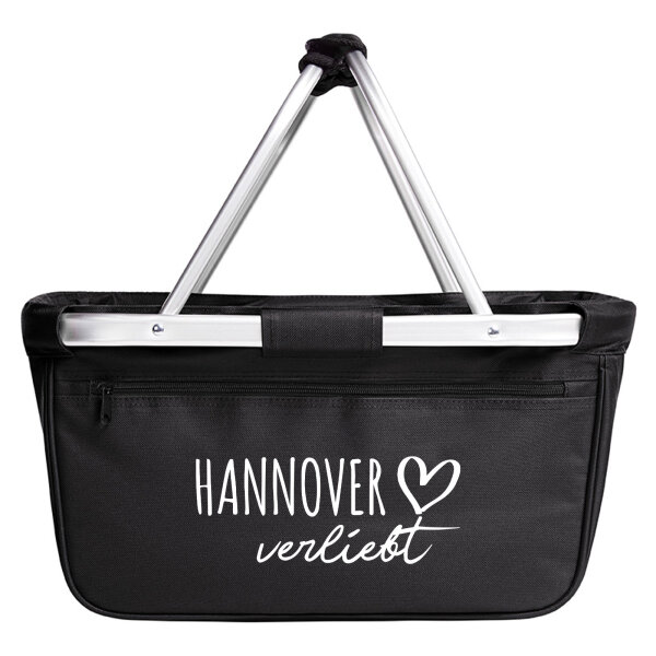 Einkaufskorb faltbar Hannover verliebt 20 Liter Tragekorb Black