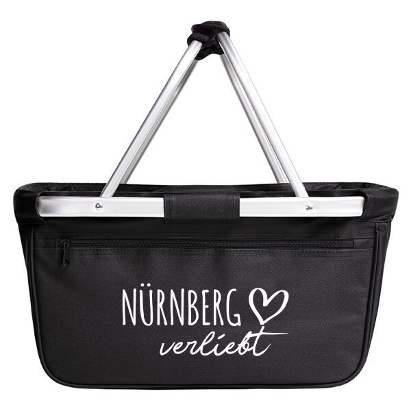 Einkaufskorb faltbar Nürnberg verliebt 20 Liter Tragekorb Black